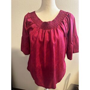 prAna Top Womens Chryssa Off Shoulder Blouse, Medium EUC